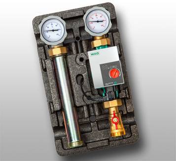 Насосные группы D-UK (без смесителя) Нерегулируемые насосные группы Huch EnTEC серии D-UK предназначены для организации циркуляции теплоносителя, поступающего из теплогенератора в отопительный контур.