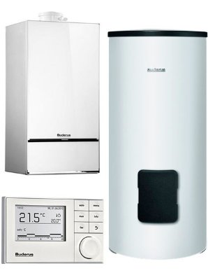 Buderus Logapak GB172-35 Пекетное предложение от компании Buderus на основе настенного двухконтурного конденсационного котла, включающего дополнительно комнатный программатор и коаксиальную трубу для отвода дымовых газов.4 предложения с двухконтурными котлами 35 и 42 кВт